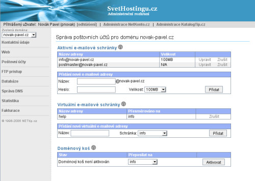 Administrace www